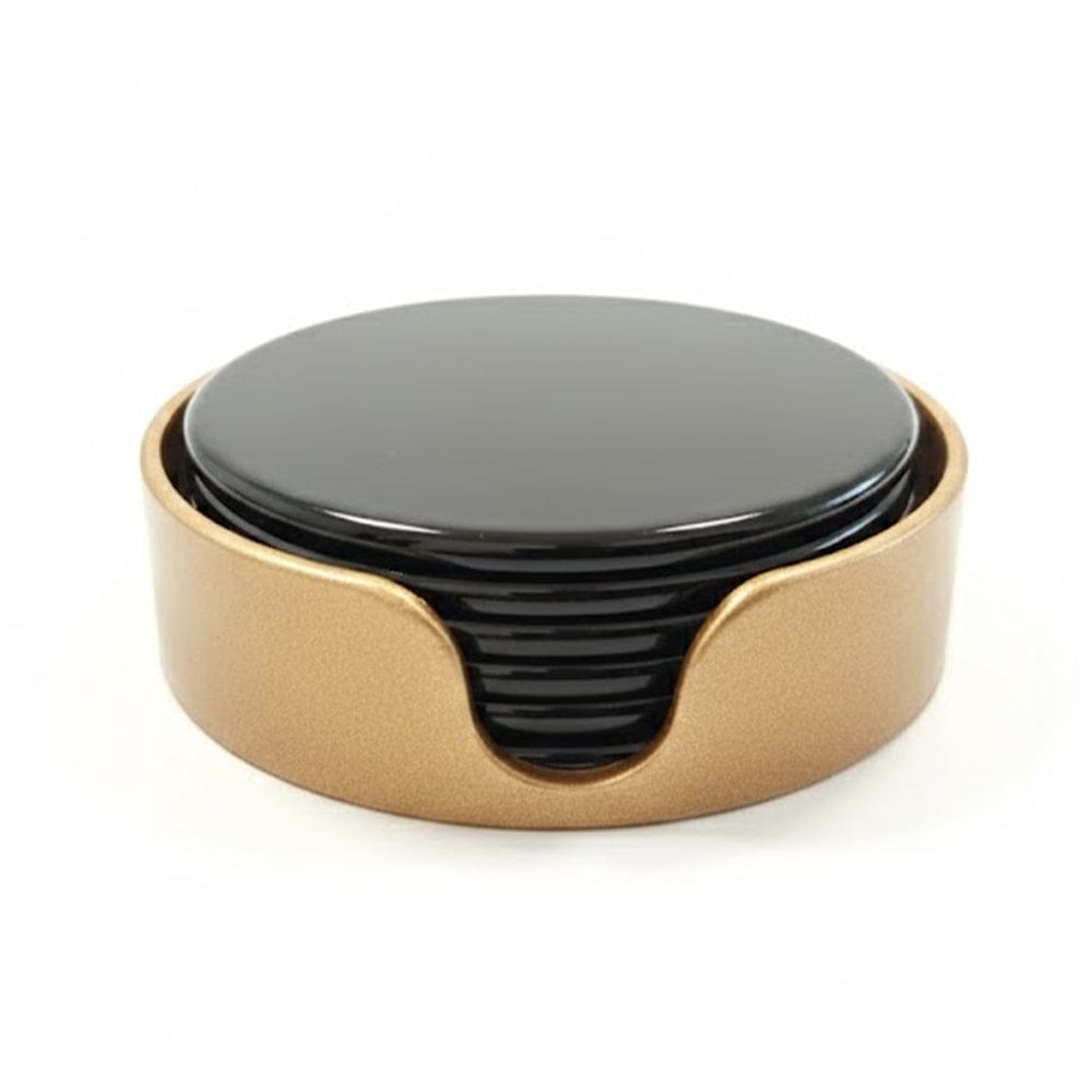 Alpha 55 Noir doré Set de 8 Sous-Verres Bicolores – Design & Chic