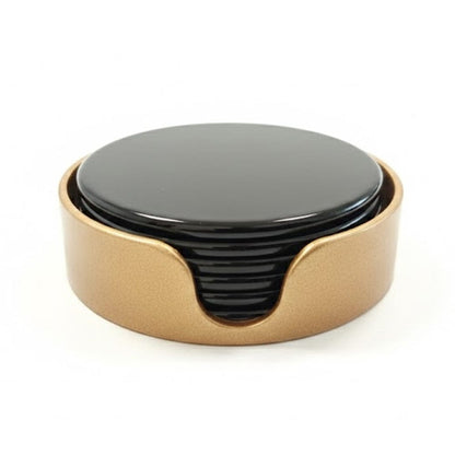 Alpha 55 Noir doré Set de 8 Sous-Verres Bicolores – Design & Chic