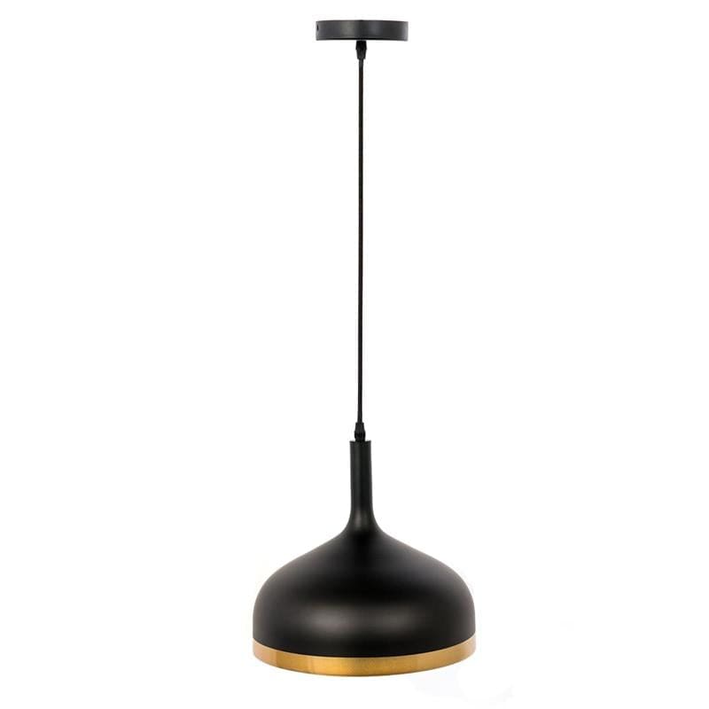 Alpha 55 noir dore Suspension cloche mat cercle