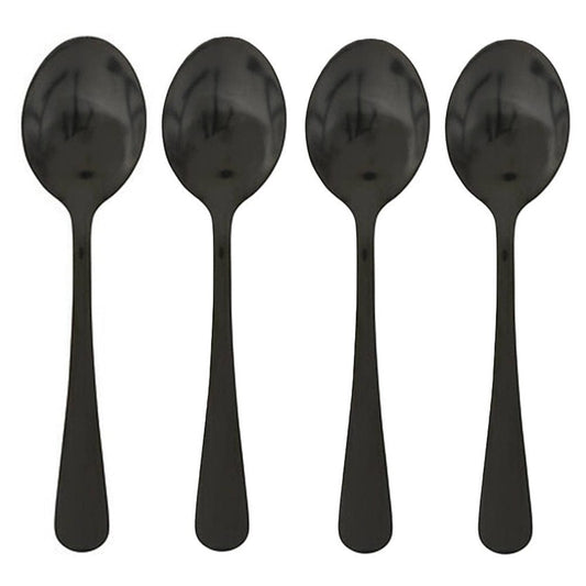Alpha 55 Noir Lot de 4 cuillères à café en inox