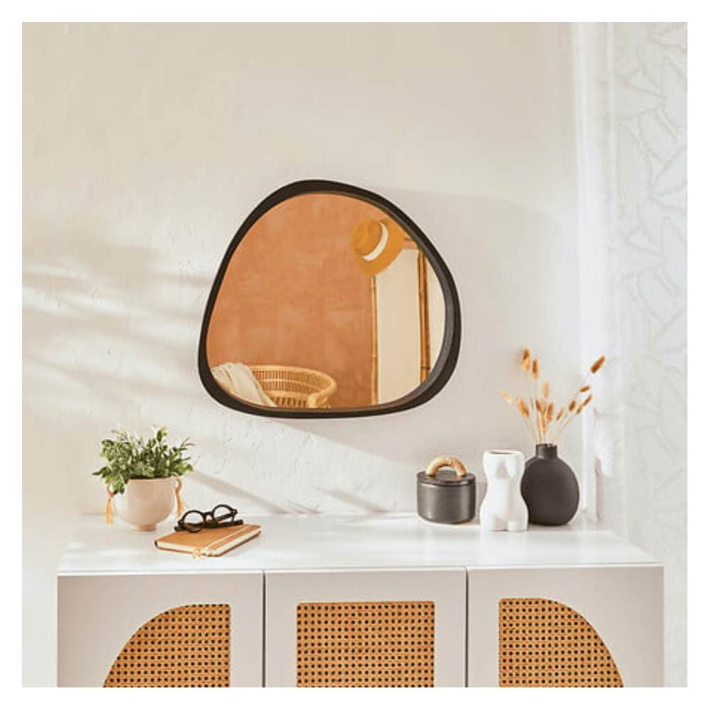 Alpha 55 Noir Miroir mural Wayne noir design élégant