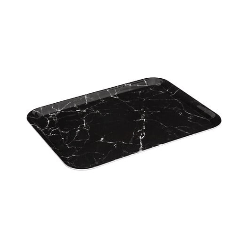 Alpha 55 Noir Plateau en mélamine marbre noir élégant