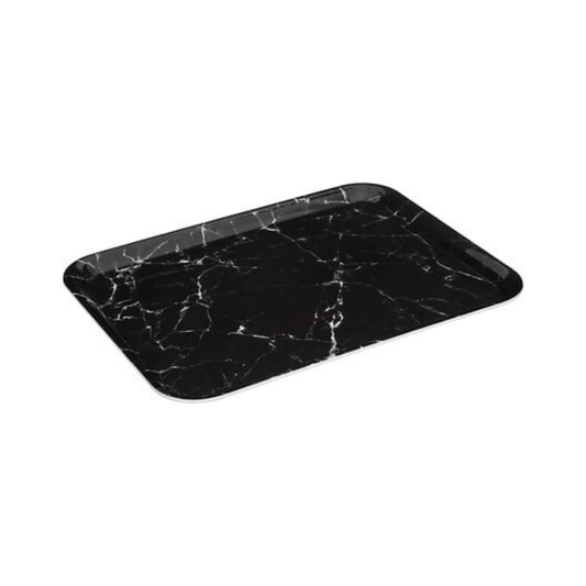 Alpha 55 Noir Plateau en mélamine marbre noir élégant