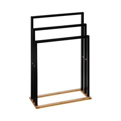Alpha 55 Noir Porte-Serviettes sur Pied Natureo