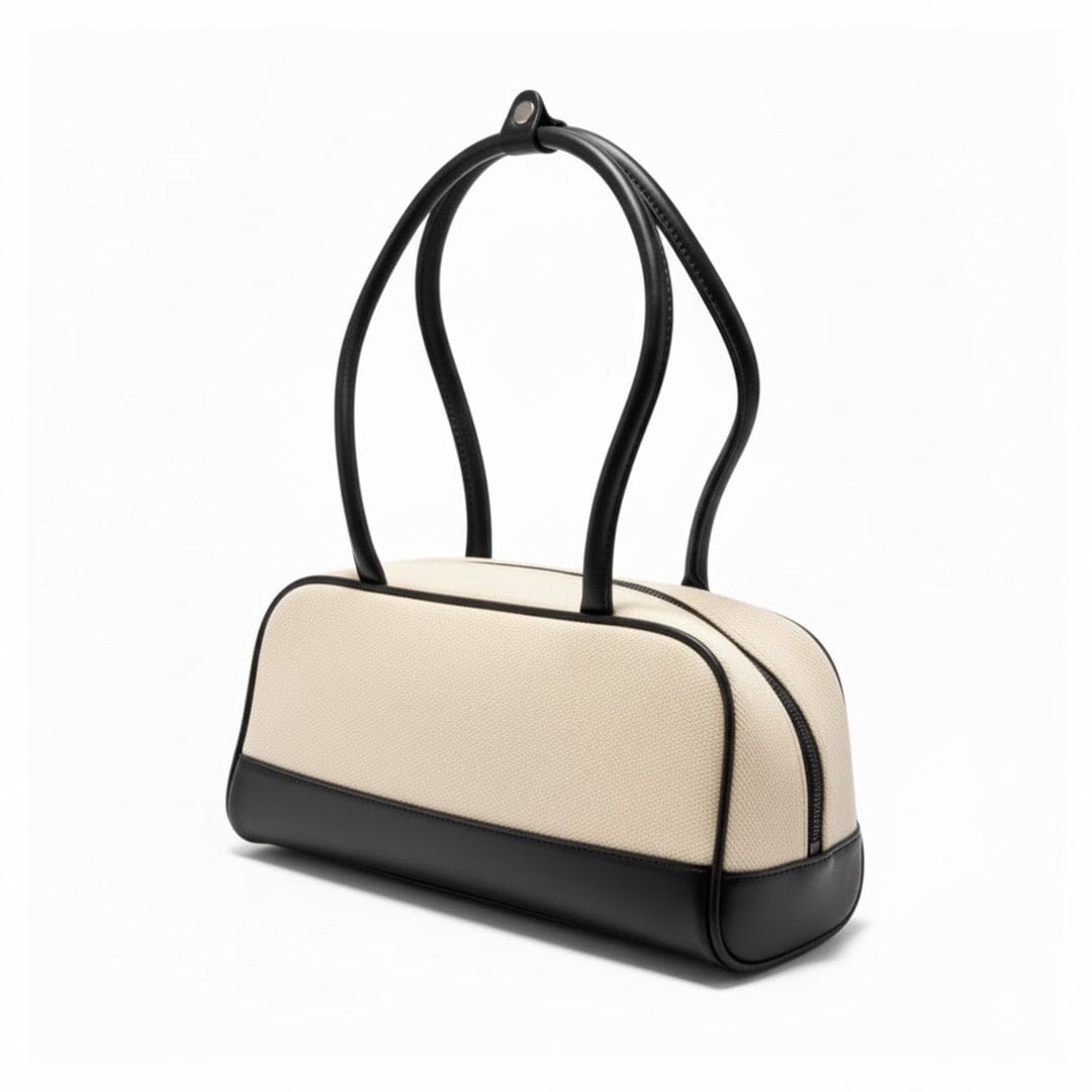 Alpha 55 Noir Sac Baguette Bicolore – Look Rétro Chic