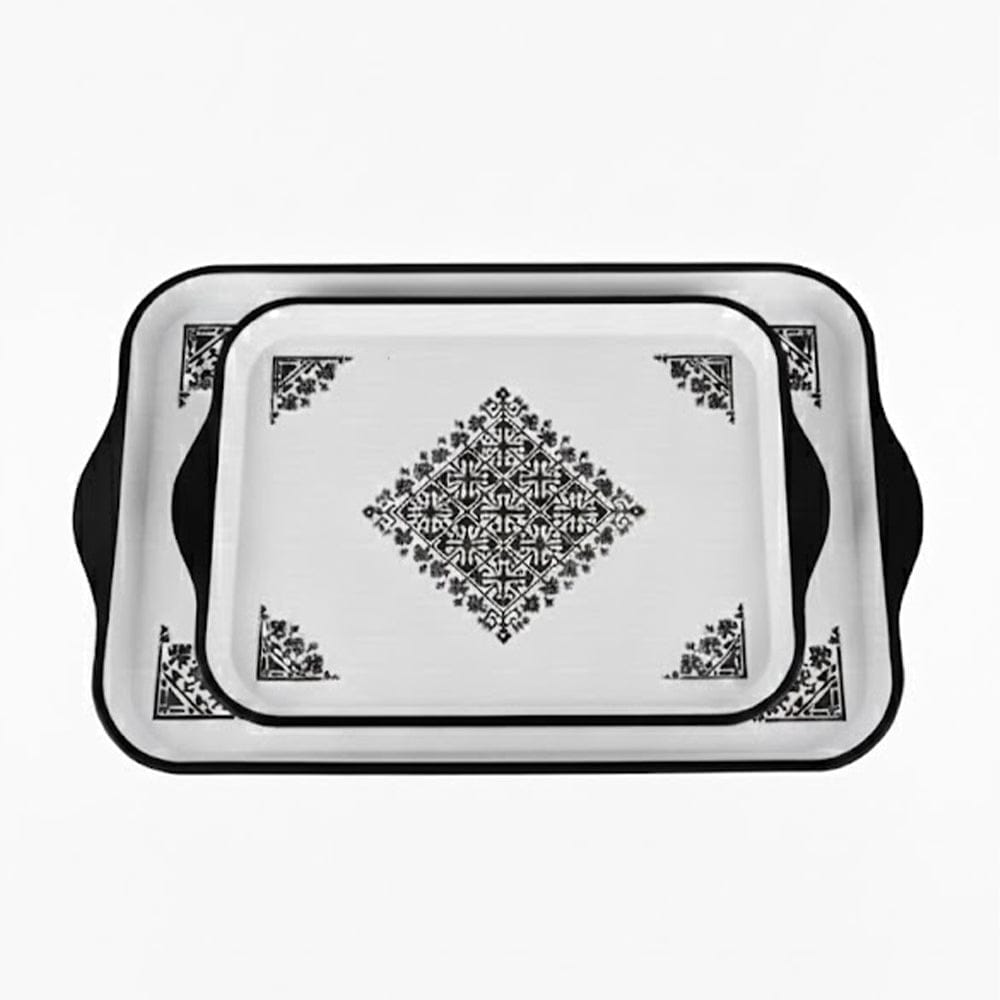 Alpha 55 Noir Set de 2 Plateaux Tarz – Élégance Traditionnelle
