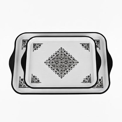 Alpha 55 Noir Set de 2 Plateaux Tarz – Élégance Traditionnelle