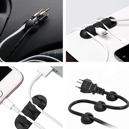 Alpha 55 Noir Set de 2 range-câbles adhésifs noirs