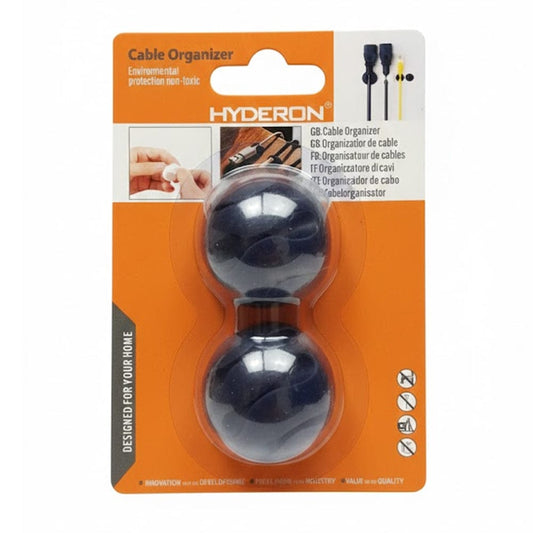 Alpha 55 Noir Set de 2 range-câbles adhésifs noirs