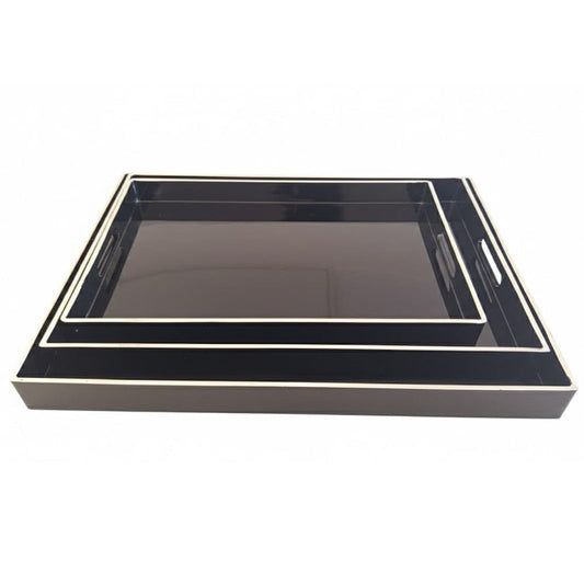 Alpha 55 Noir Set de 3 Plateaux Unis – Design Moderne & Chic