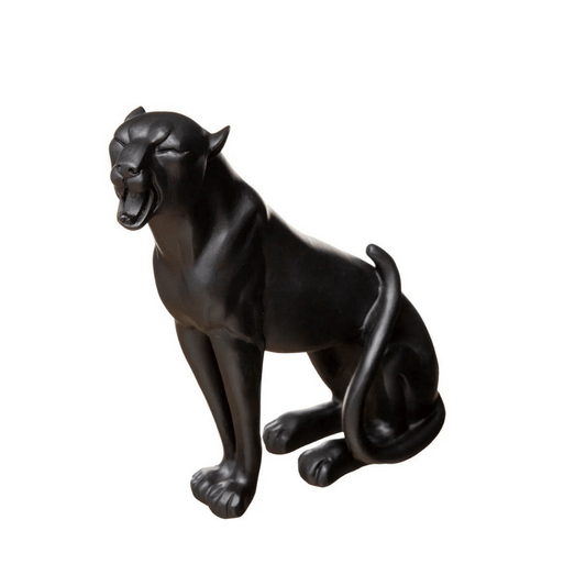 Alpha 55 Noir Statuette léopard en résine