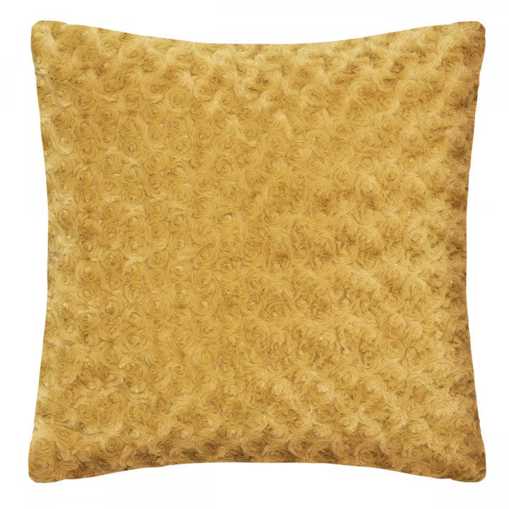 Alpha 55 Ocre Coussin Fourrure bouclée  45x45 cm