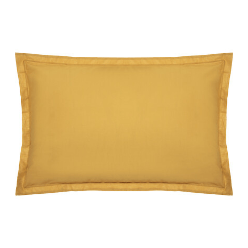 Alpha 55 Ocre Taie d’Oreiller en Coton Douce et Confortable