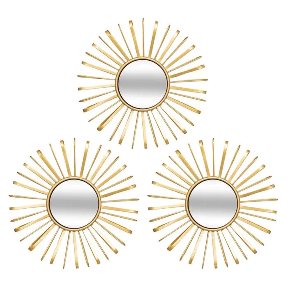 Alpha 55 Or Lot De 3 Miroirs Ronds " Warren Métal "