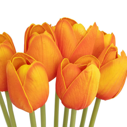 Alpha 55 Orange Bouquet de 10 Tulipes Artificielles