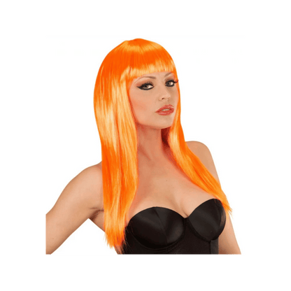 Alpha 55 Orange Perruque longue avec frange – Style élégant Alpha55