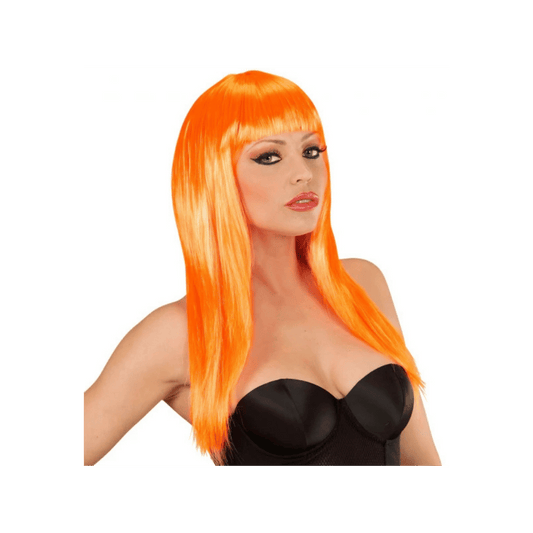 Alpha 55 Orange Perruque longue avec frange – Style élégant Alpha55
