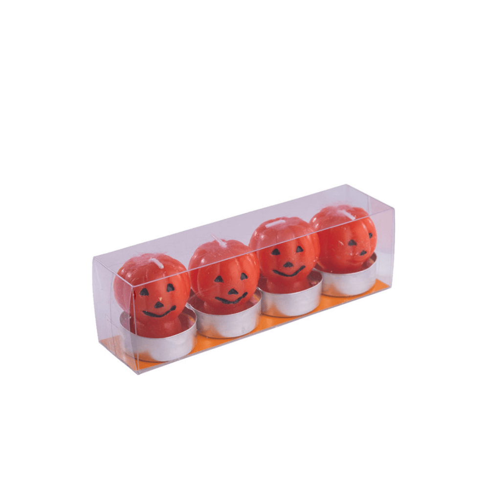 Alpha 55 Orange Set de 4 Bougies Citrouille en Cire 4,5 cm – Halloween