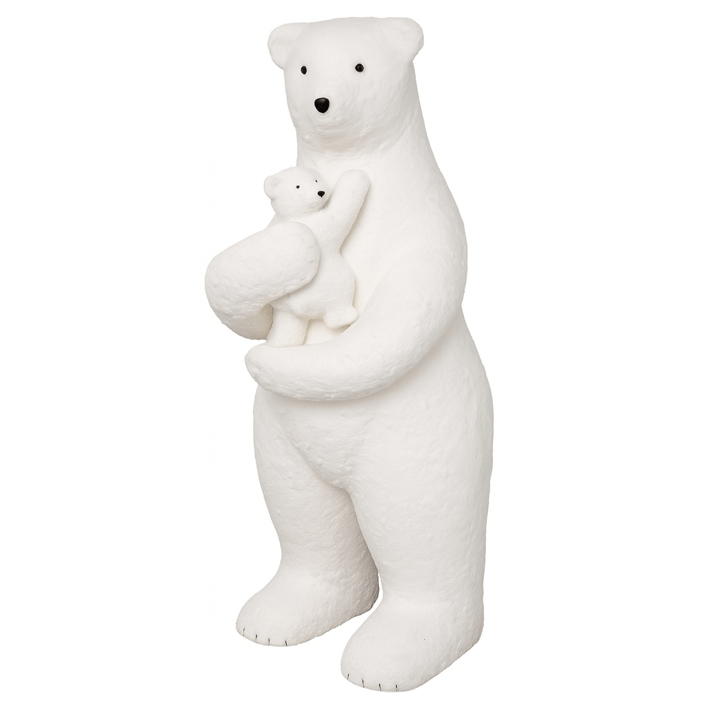 Alpha 55 Ours avec bébé 150 cm blanc – Décoration de Noël féérique