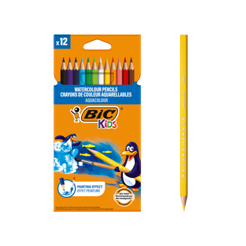 Alpha 55 Pack de 12 BIC Kids Aqua Crayons de Couleur