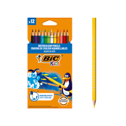 Alpha 55 Pack de 12 BIC Kids Aqua Crayons de Couleur