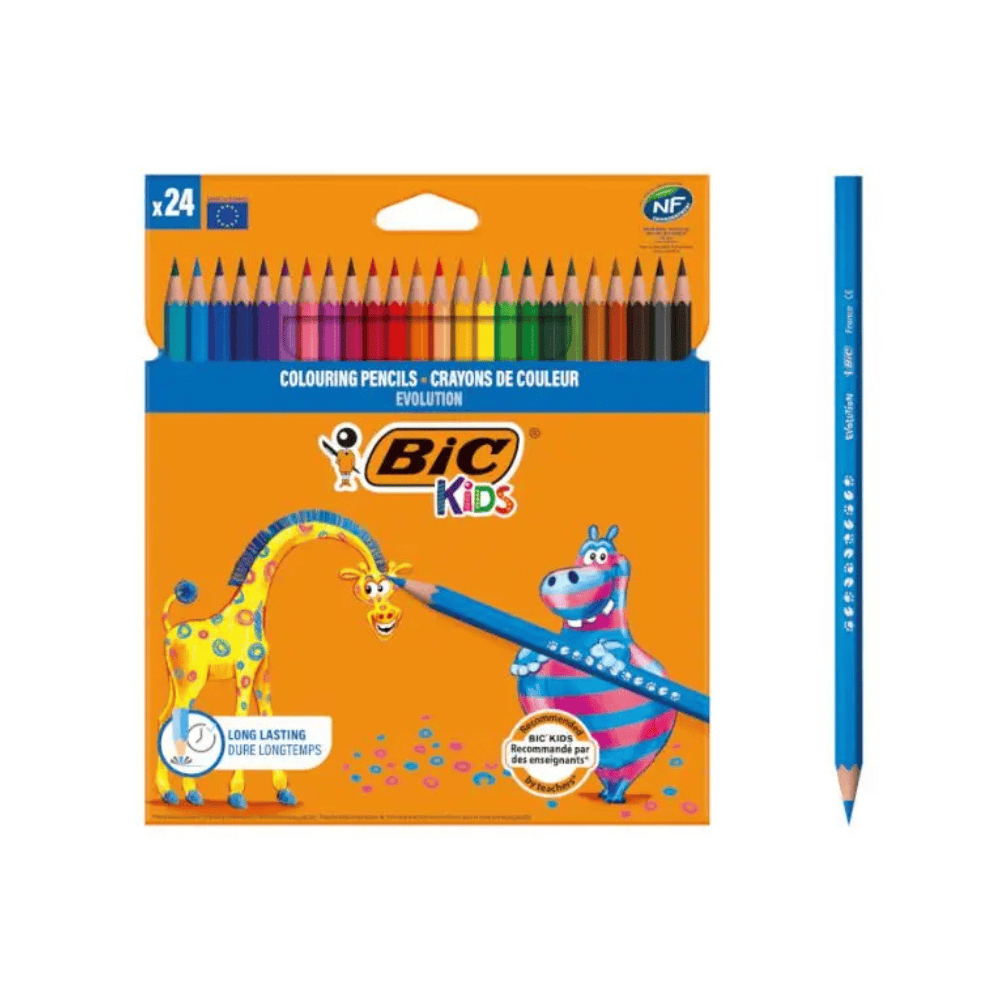 Alpha 55 Pack de 24 Crayons de Couleur Evolution BIC