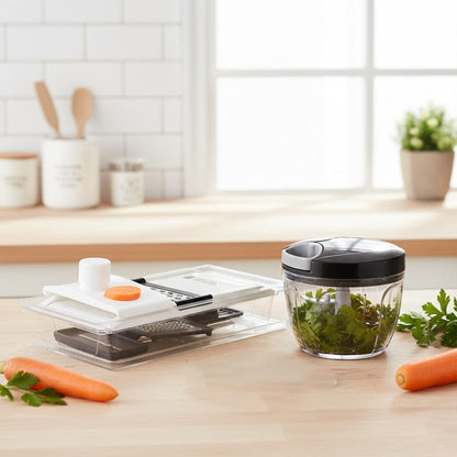 Alpha 55 Pack Hachoir Manuel 650 ml + Mandoline 5 Pièces