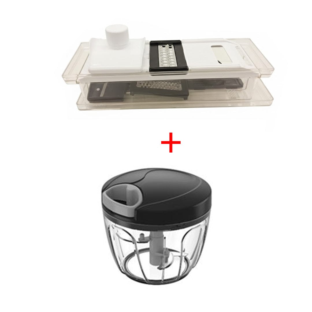 Alpha 55 Pack Hachoir Manuel 650 ml + Mandoline 5 Pièces