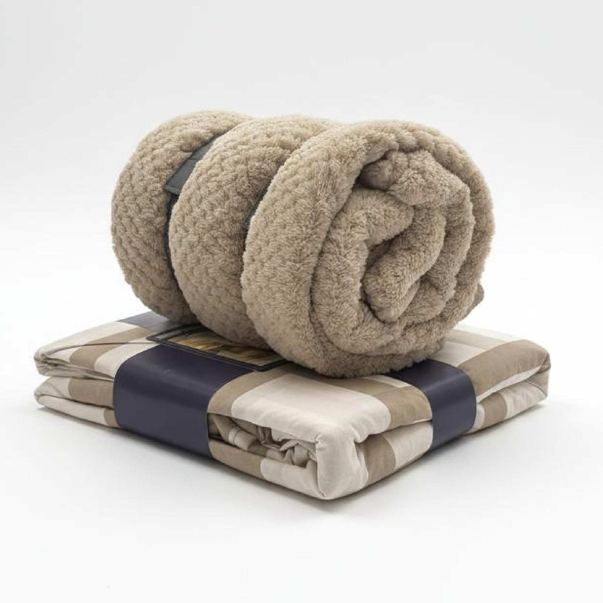 Alpha 55 Pack parure avec 2 taies + plaid ivoire – Douceur et élégance