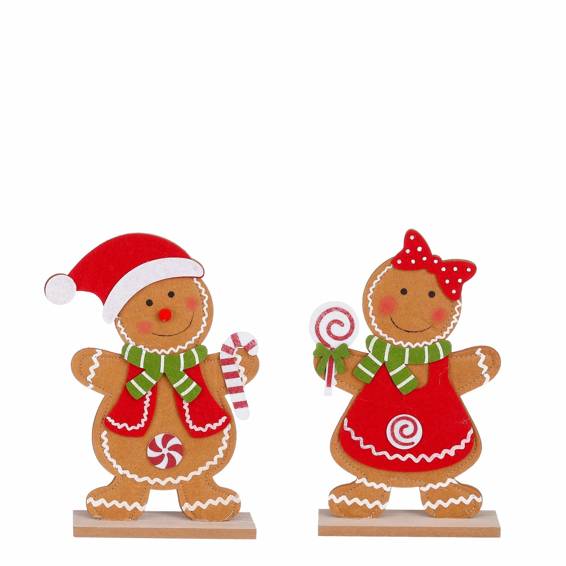 Noël, déco à poser : Pain d'épice, 2 modèles assortis 17 x 25 cm
