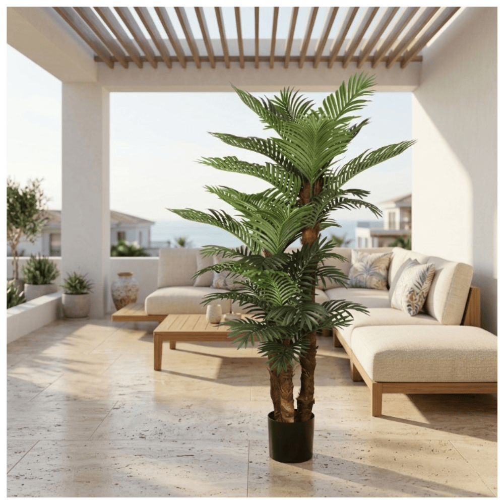 Alpha 55 Palmier en pot plastique vert déco tropicale