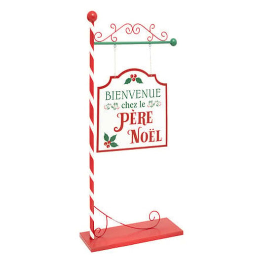 Alpha 55 Pancarte “Chez le Père Noël” 100 cm – Déco de Noël en métal