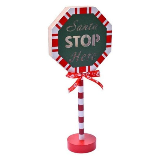 Alpha 55 Pancarte en bois lumineuse STOP LED – déco festive