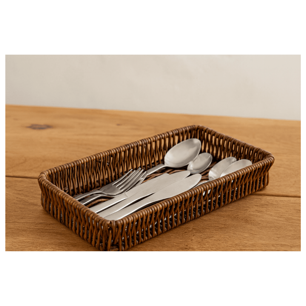 Alpha 55 Panier à couverts tressé rectangulaire – Déco naturelle