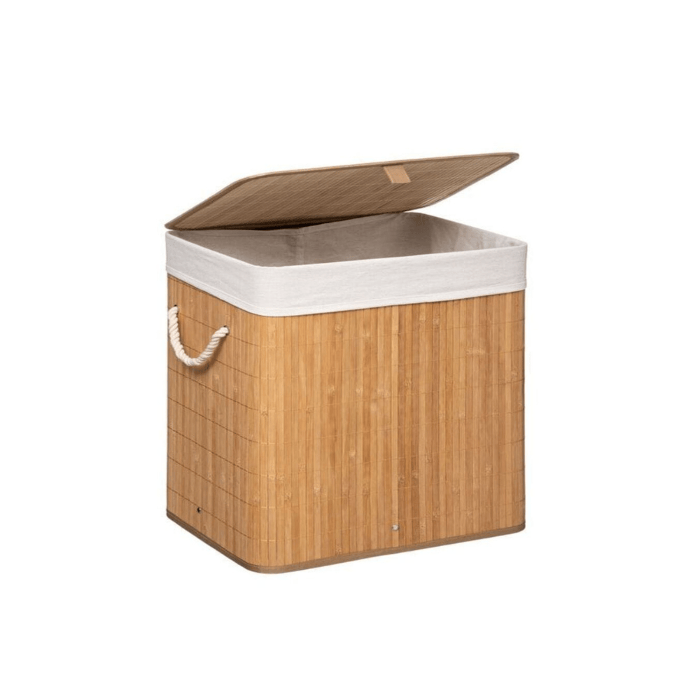 Alpha 55 Panier à linge rectangle 60L en bambou naturel