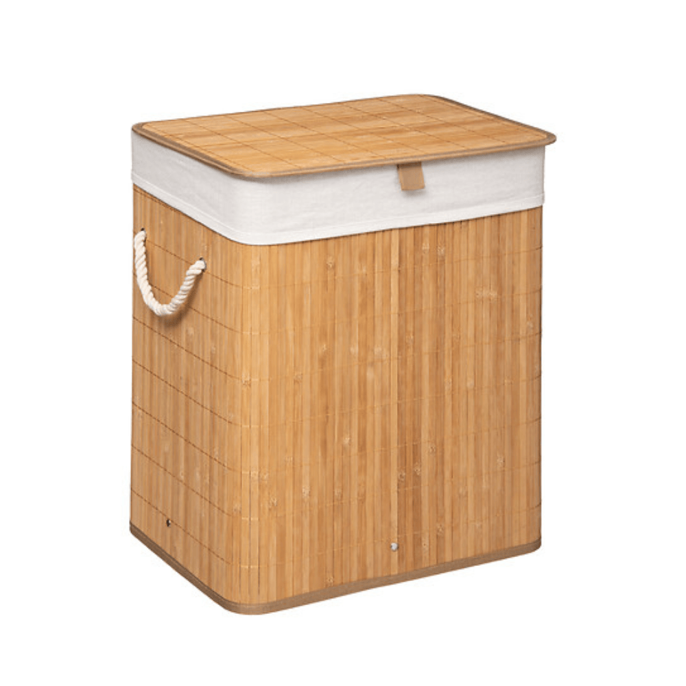 Alpha 55 Panier à linge rectangle 60L en bambou naturel