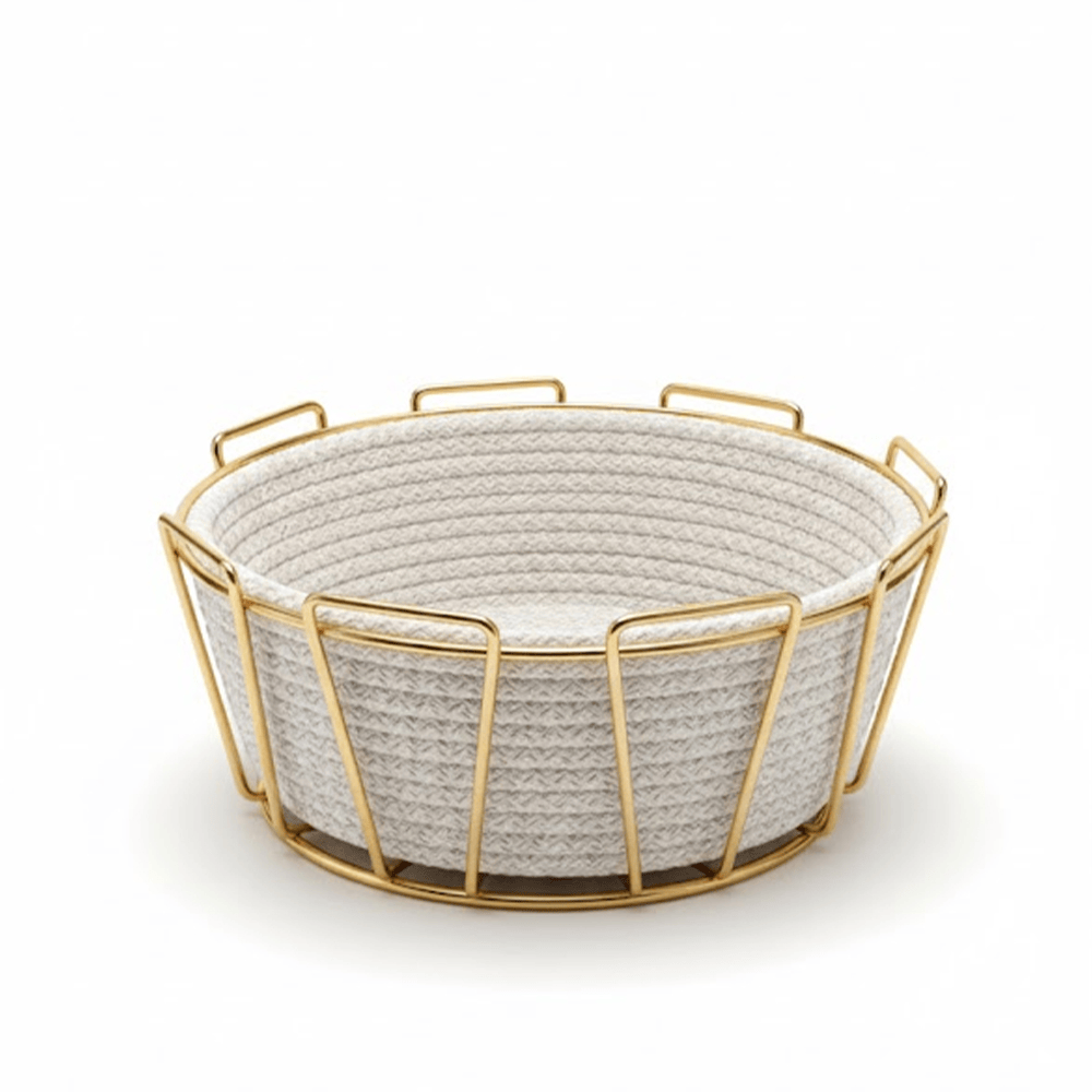 Alpha 55 Panier à Pain Métal & Tissu – Style Campagne Chic