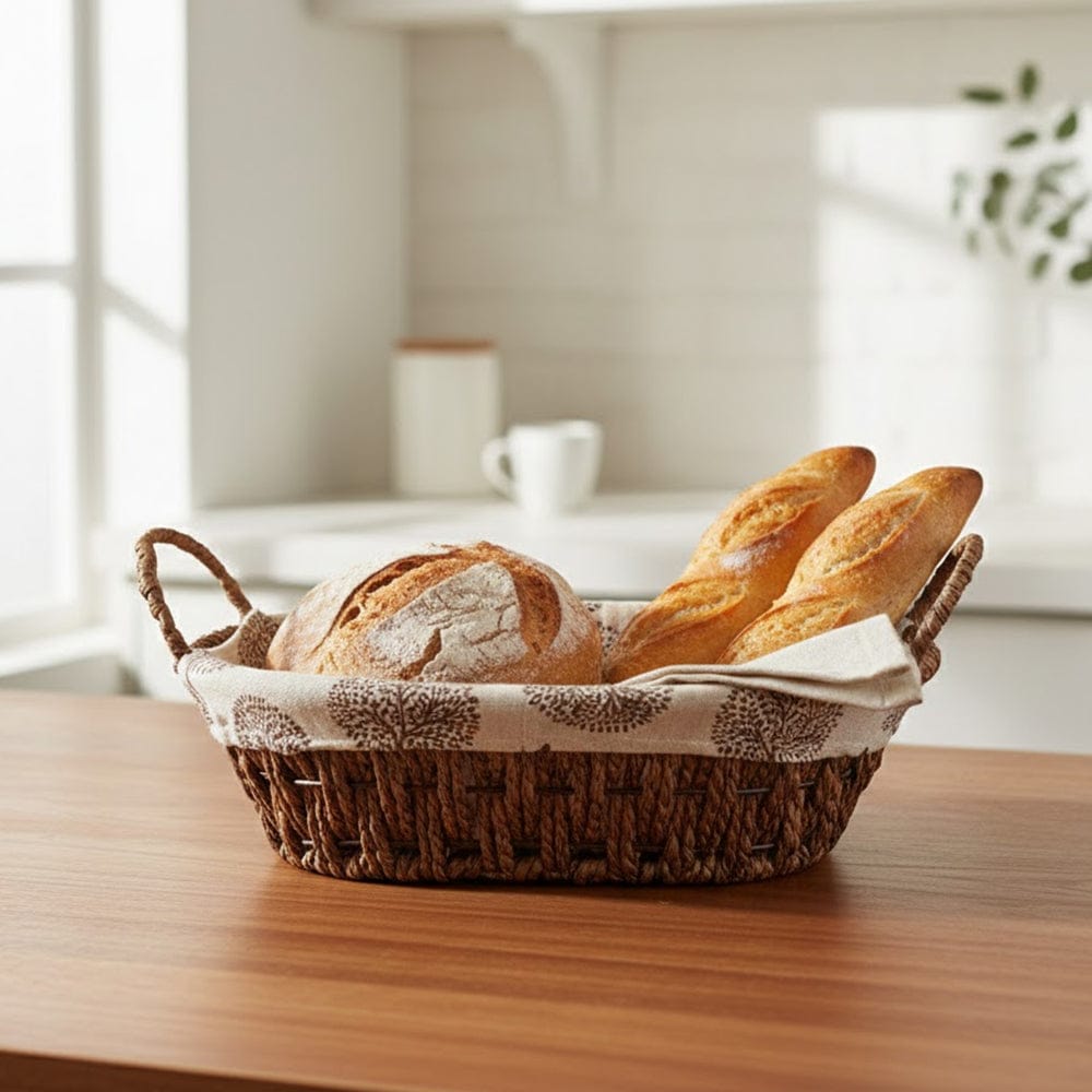 Alpha 55 Panier à pain tressé imprimé ovale – Table élégante