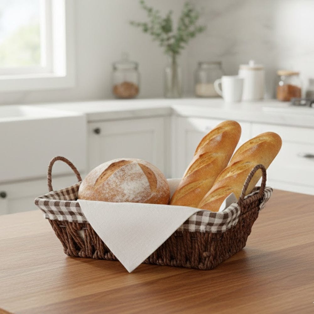 Alpha 55 Panier à pain tressé imprimé rectangulaire – Élégant & pratique