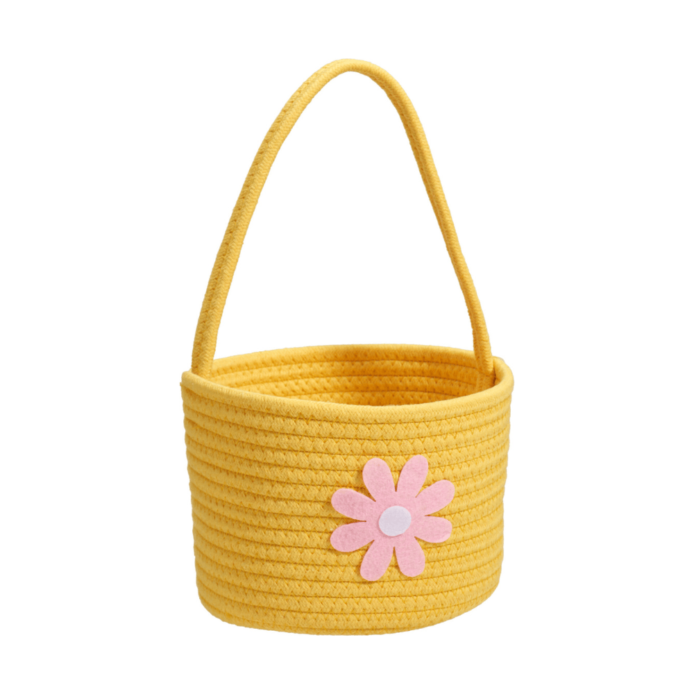 Alpha 55 Panier corde avec anse fleurs & papillon – Déco