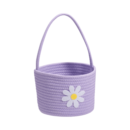 Alpha 55 Panier corde avec anse fleurs & papillon – Déco