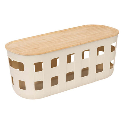 Alpha 55 Panier de rangement avec couvercle en bambou