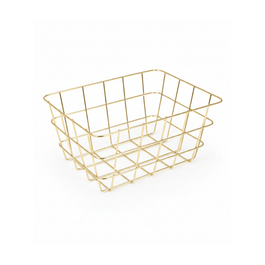 Alpha 55 Panier de rangement en métal doré élégant
