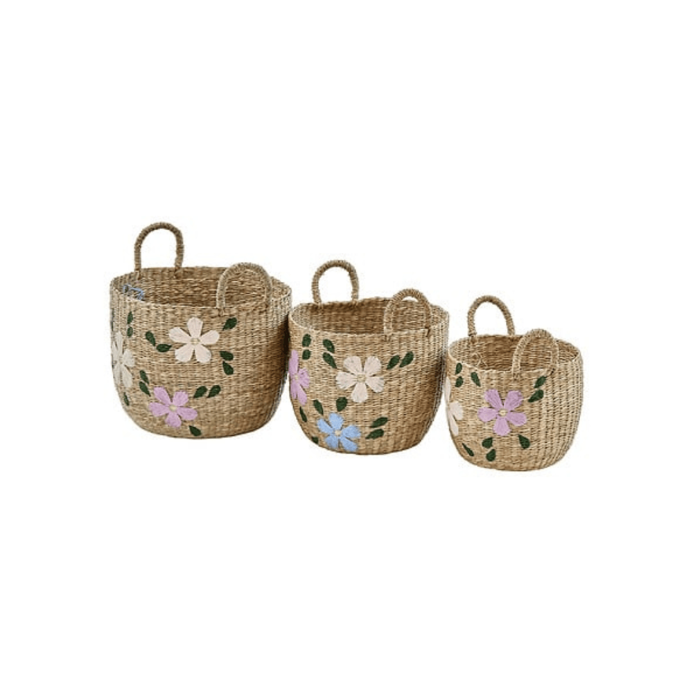 Alpha 55 Panier Fleur Sauv roseau brodé décoratif