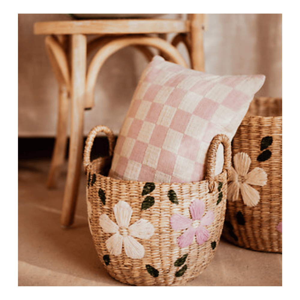 Alpha 55 Panier Fleur Sauv roseau brodé décoratif