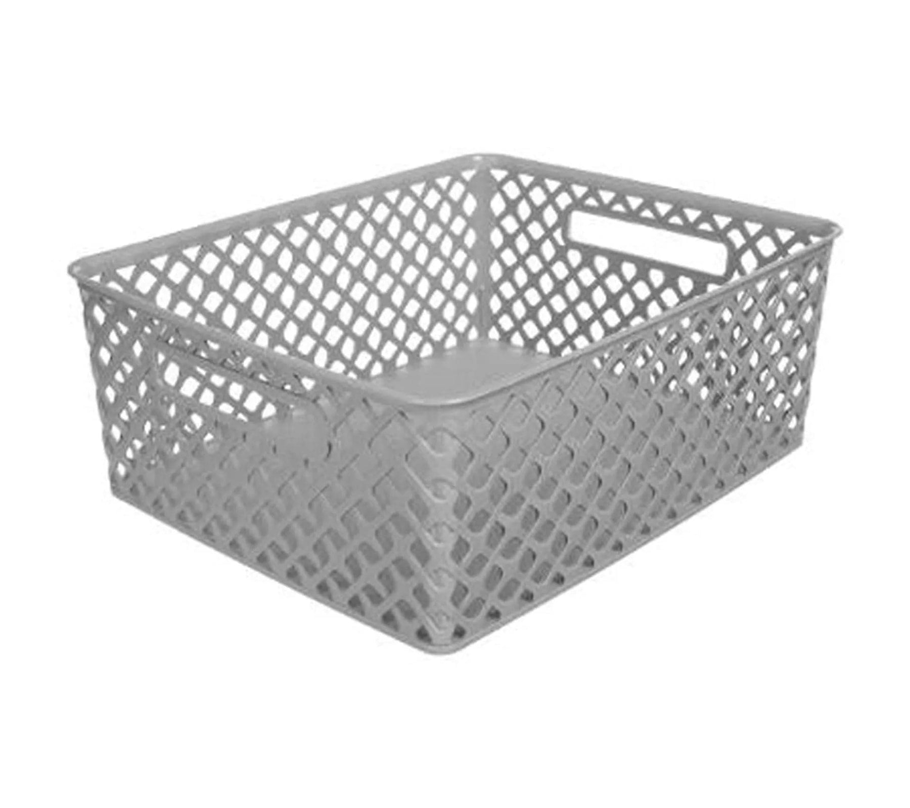 Panier folk multi usage 29x35 cm gris