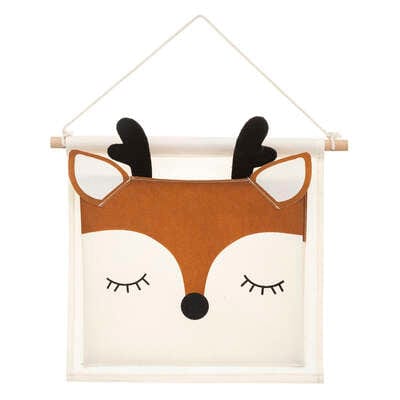 Alpha 55 Panier Mural Pour Chambre D'enfant En Coton Déco Cerf 29 X 42 Cm