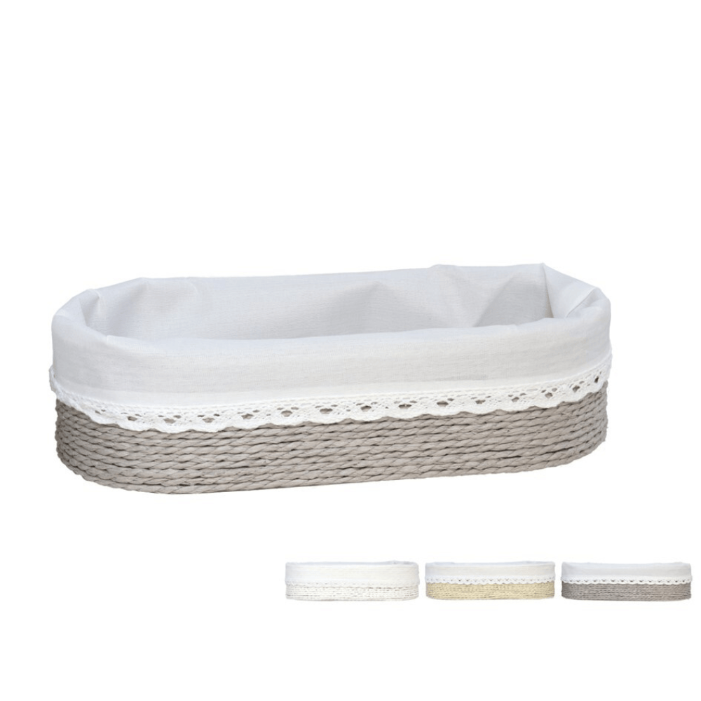 Alpha 55 Panier ovale tressé avec doublure – Rangement élégant
