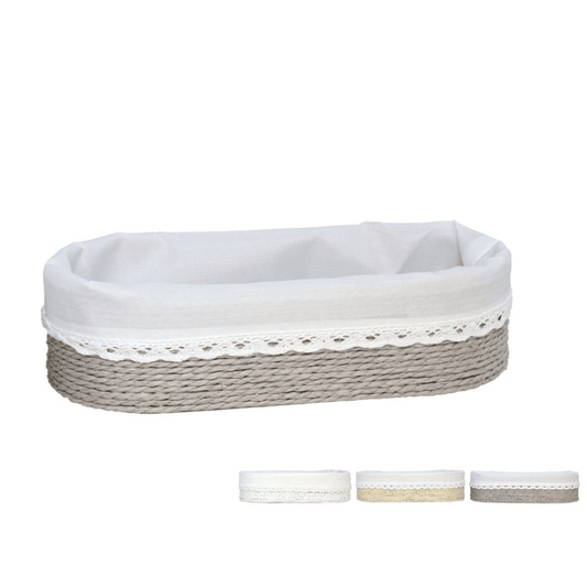 Alpha 55 Panier ovale tressé avec doublure – Rangement élégant