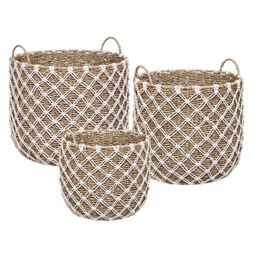 Alpha 55 Panier rond en macramé palm